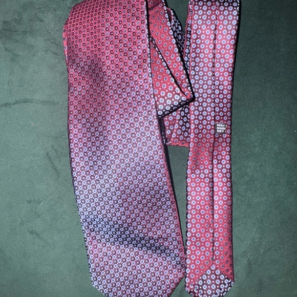 Stefano Ricci Other - Stefano Ricci Micro-Geometric Silk Tie Burgundy and Blue Patterned Tie